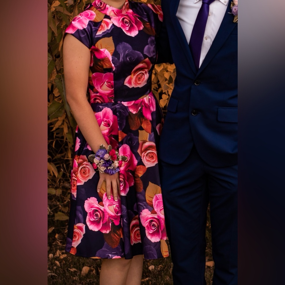 Beautiful Floral Pink and Purple Dress